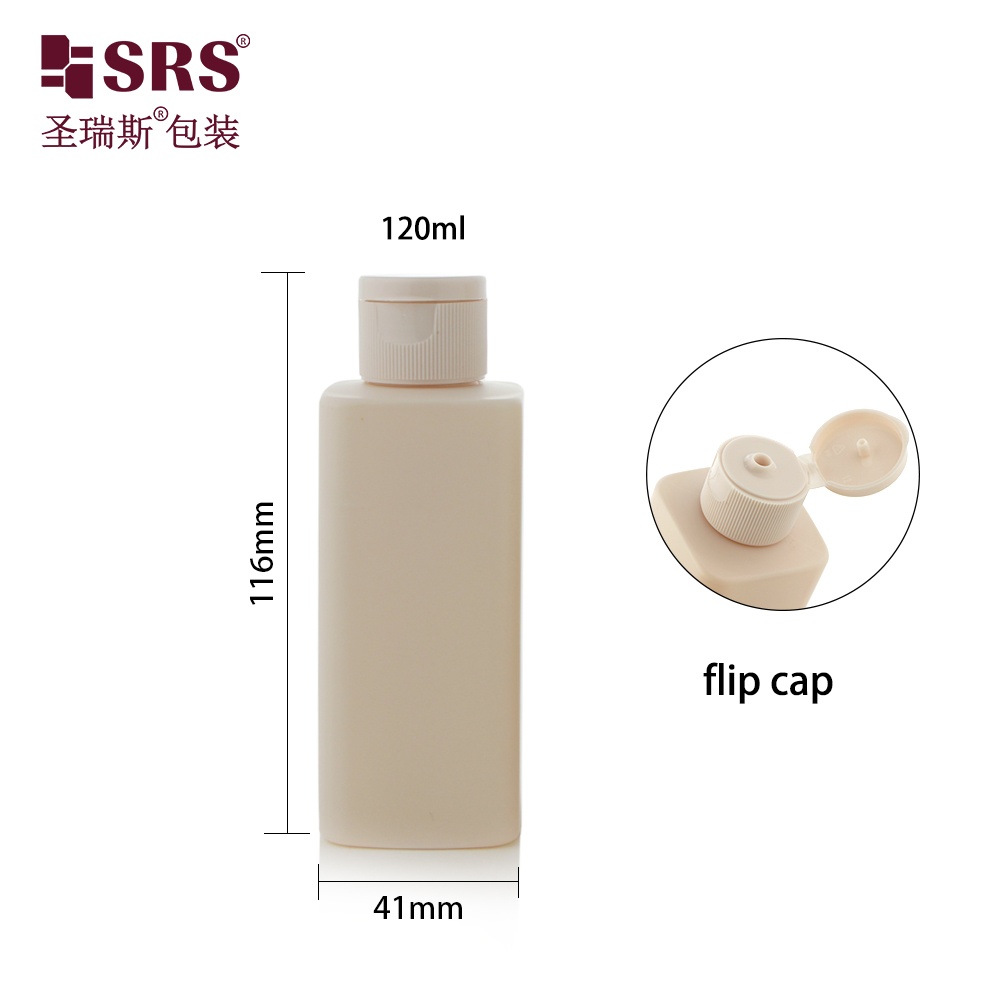 Empty PET Pink Plastic Bottle 120ml Flip Top Cap Empty Plastic Bottle