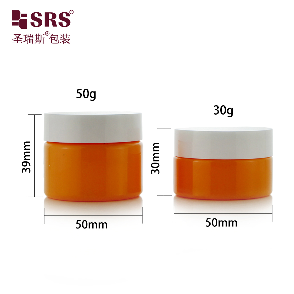 SRS Packaging 47mm Neck Dia Empty 30g 50g Single Wall Professional PET Cosmetic Jar