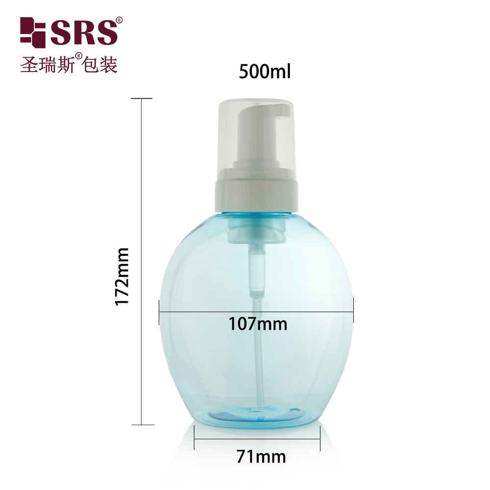 Big sizes 500Ml ball shape hand washing foam pet bottle 500ml with pump