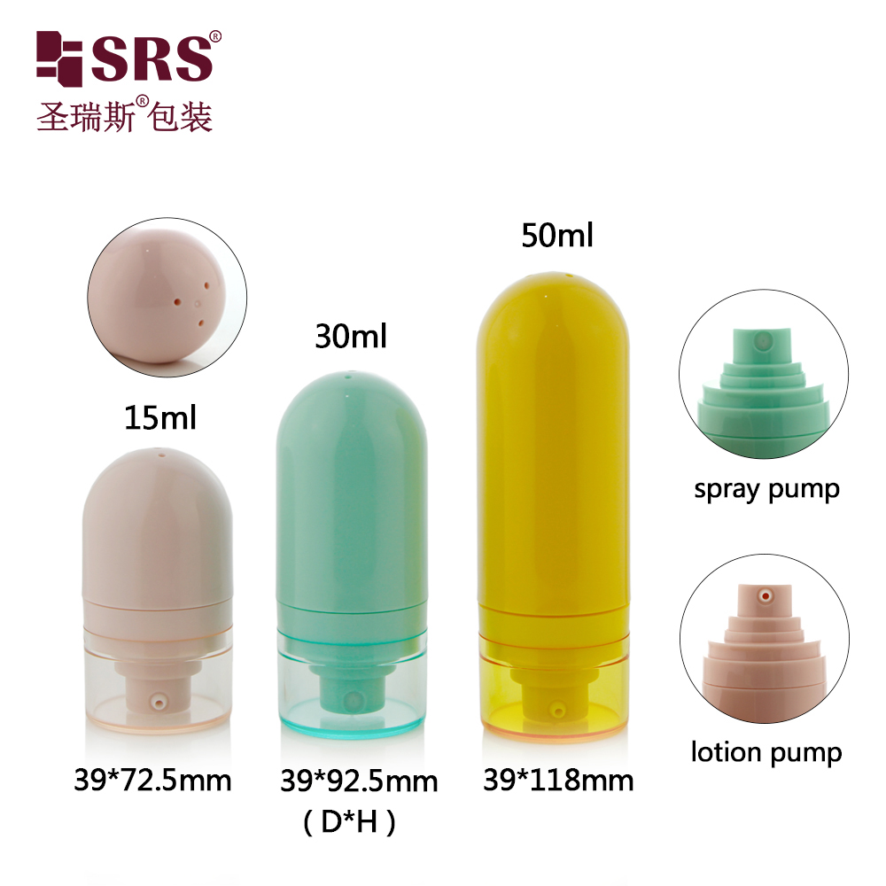 Cute Empty 15ml 30ml 50ml ABS Skincare Lotion Sun Screen Airless Cosmetics Bottle