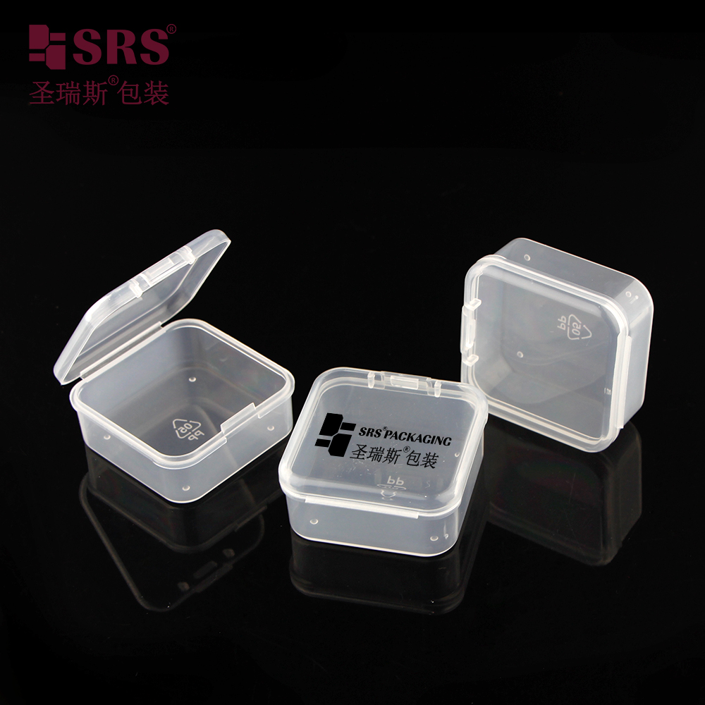 Empty Mini Small 5g Plastic Pill Bottles Square PP Jar Transparent With Flip Cap