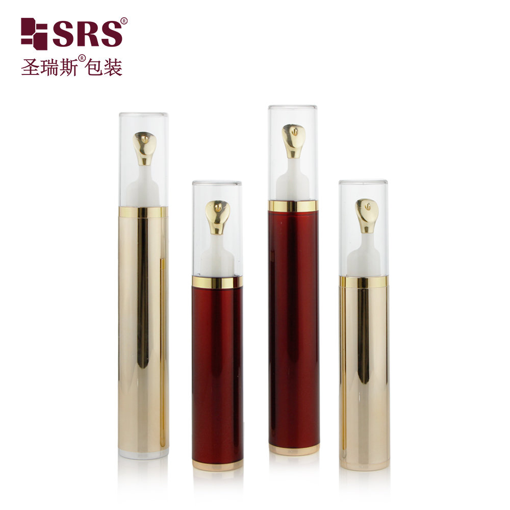 Luxury 10ml 15ml Acrylic Airless Pump Bottle Customized Color Eye Cream Bottle With Zinc Alloy Head