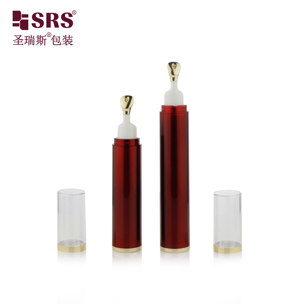 Luxury 10ml 15ml Acrylic Airless Pump Bottle Customized Color Eye Cream Bottle With Zinc Alloy Head