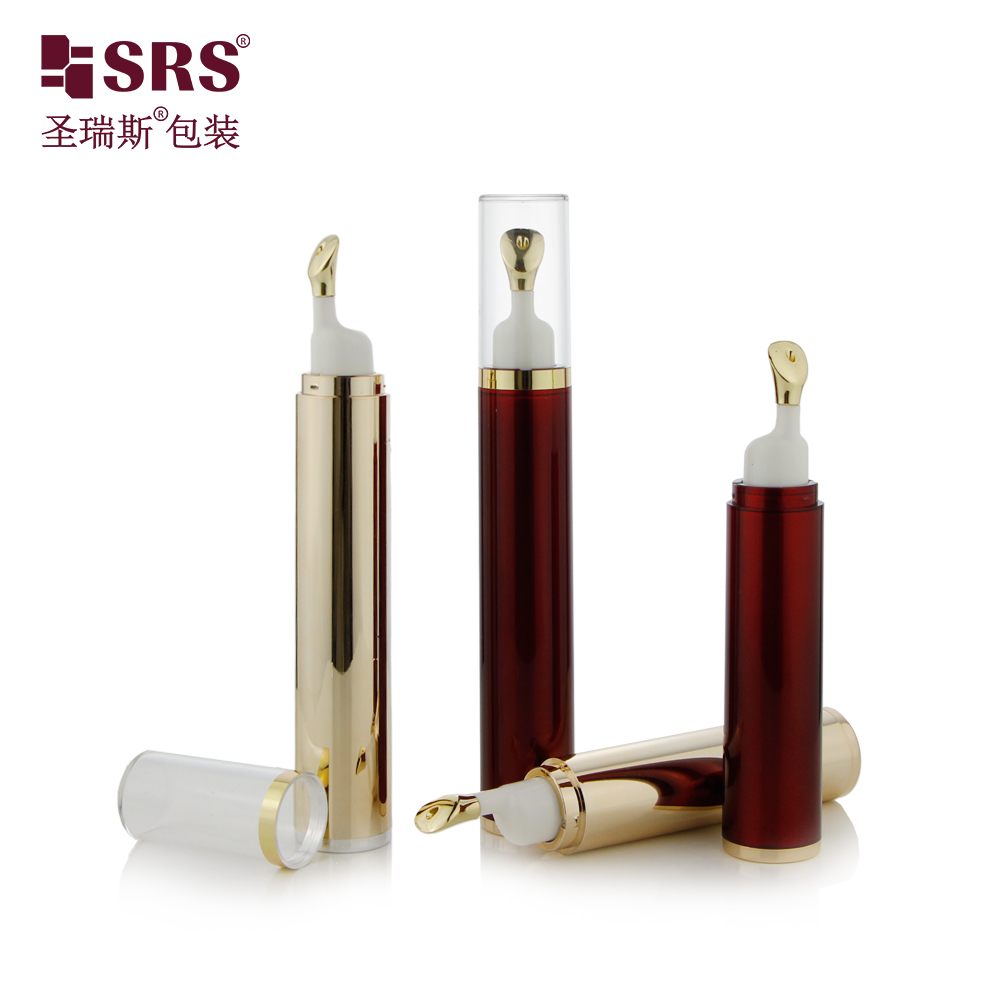 Luxury 10ml 15ml Acrylic Airless Pump Bottle Customized Color Eye Cream Bottle With Zinc Alloy Head