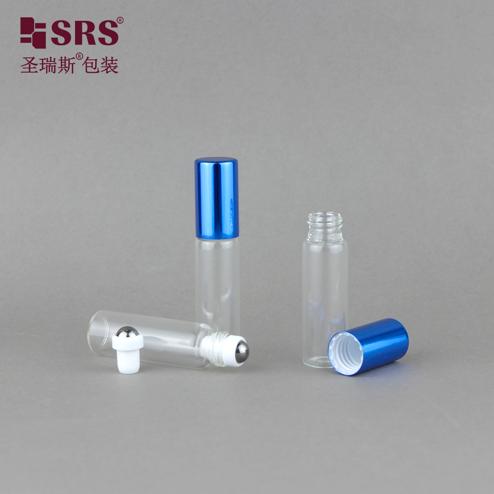 5ml Glass Roll on Perfume Bottle Cosmetic Glossy Bottle Perfume Oil Roll on Glass Bottle Roller Ball Empty Container