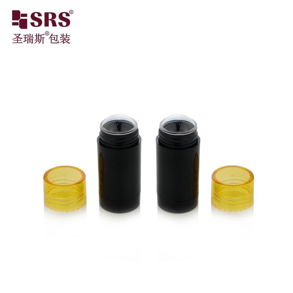 Round Shape Injection Black Glossy Bottom Filling Bottle Twist Up Deodorant Stick