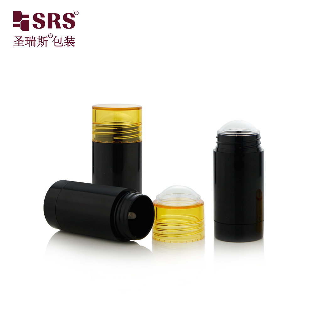 Round Shape Injection Black Glossy Bottom Filling Bottle Twist Up Deodorant Stick