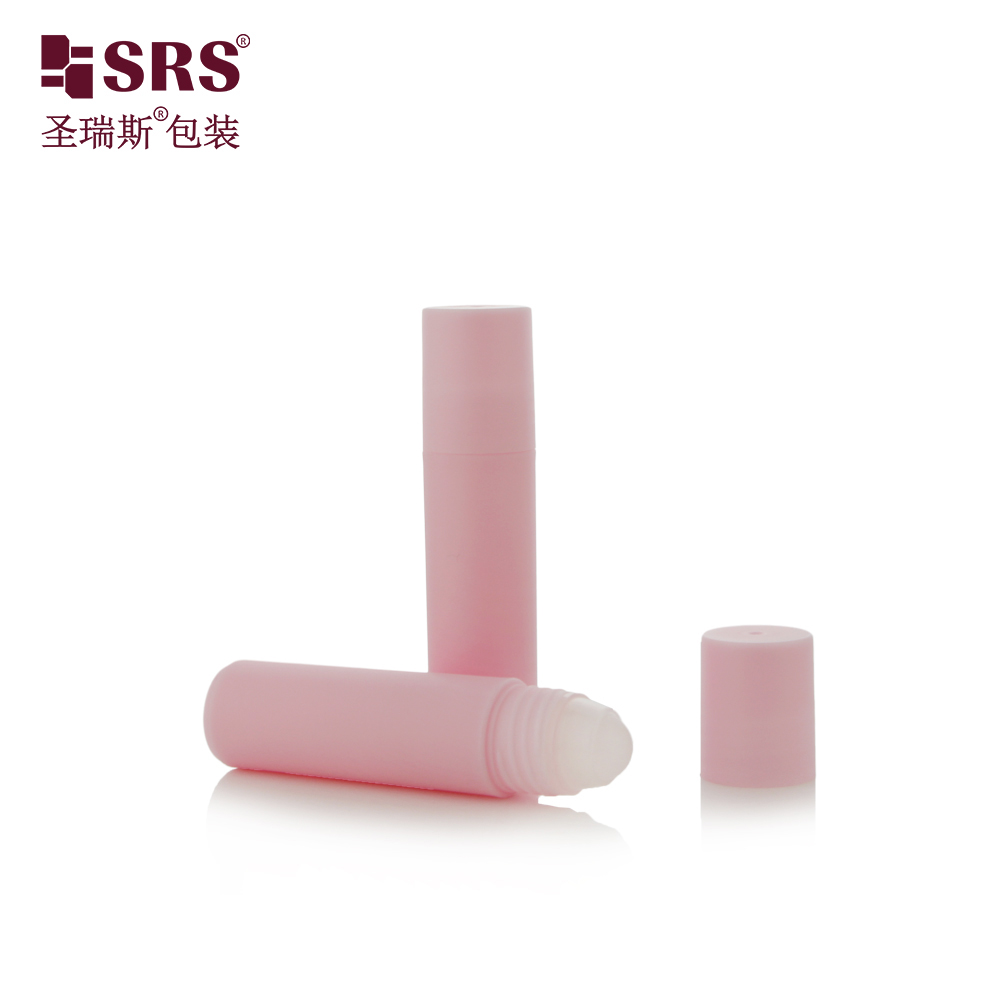 SRS 20ml Frosted Dome Cap Flat Bottom Plastic Roller Ball Bottle For Cosmetics Skincare