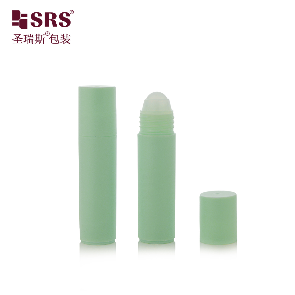 SRS 20ml Frosted Dome Cap Flat Bottom Plastic Roller Ball Bottle For Cosmetics Skincare