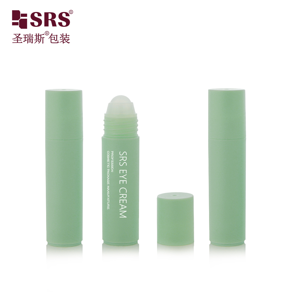 SRS 20ml Frosted Dome Cap Flat Bottom Plastic Roller Ball Bottle For Cosmetics Skincare