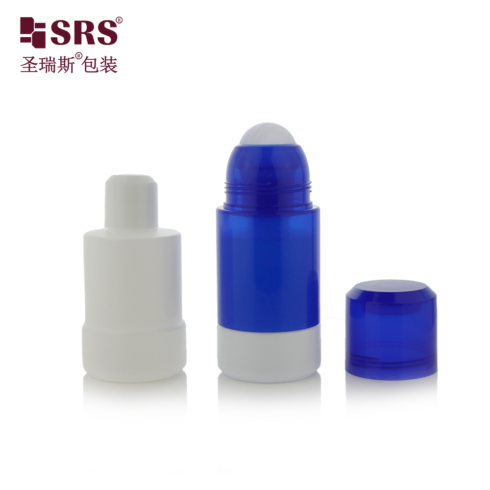 RPPE-75ml Classic Blue Colored Custom Roll on Bottle Empty Cooling Gel Sustainable Plastic Packaging For Deodorant Manufacture