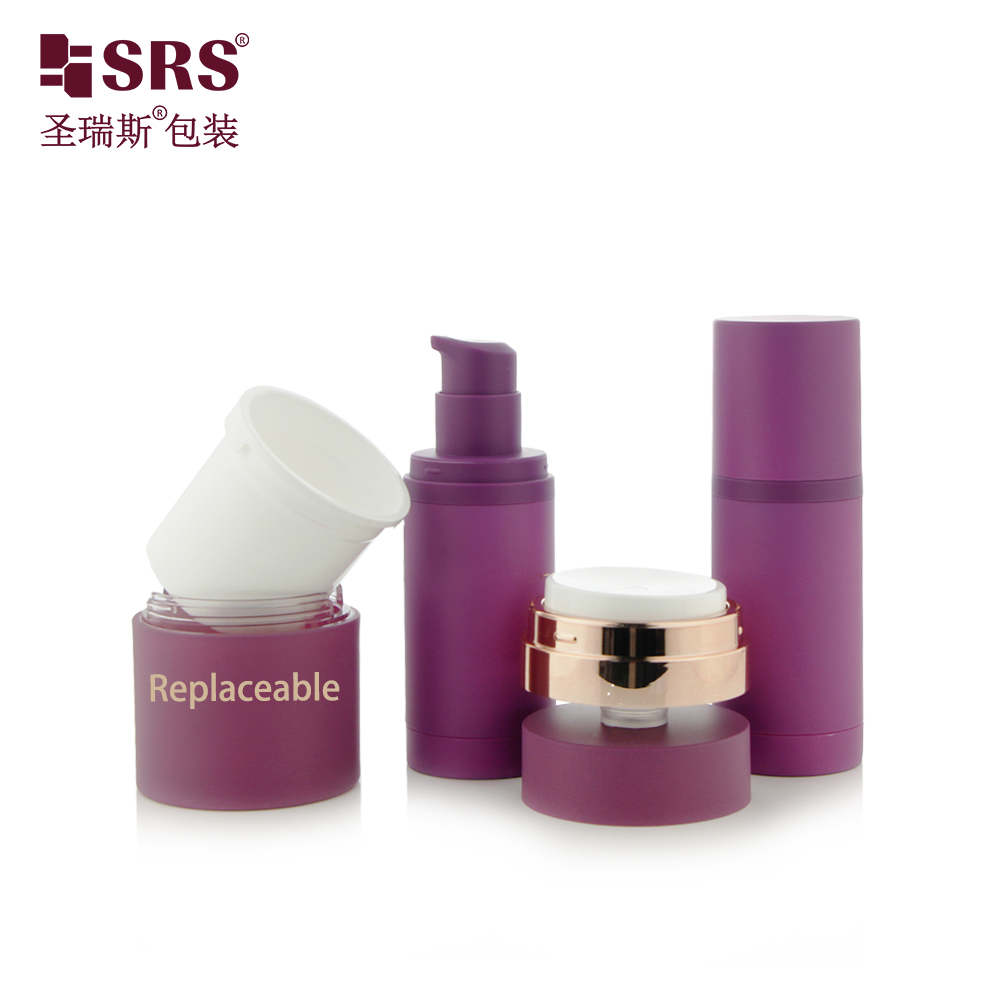 Replaceable design 30ml 50ml airless bottles custom eco friendly 100ml empty cosmetic packaging