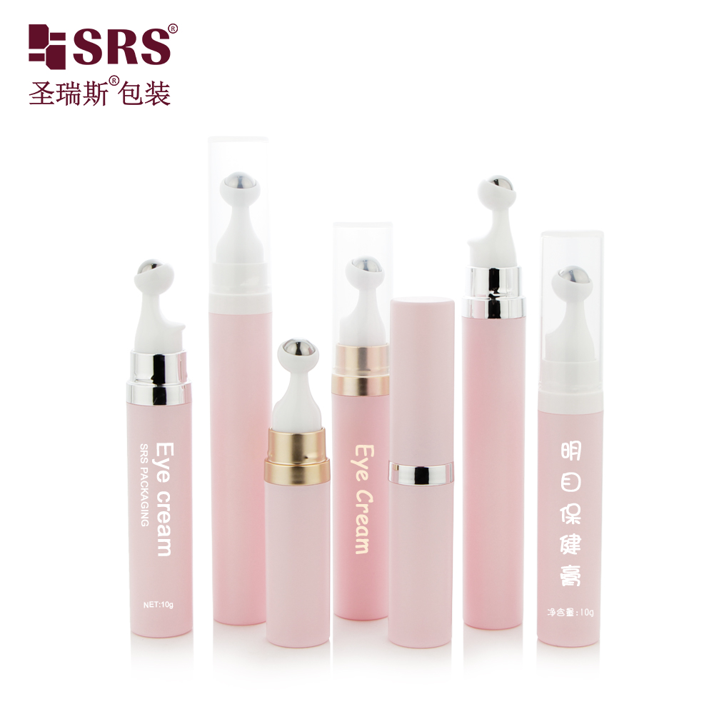 SRS 7.5ml 10ml 15ml Plastic Airless Bottle Vacuum PP Eye Cream with Roll Ball Lotion Cosmetic Travel Packaging