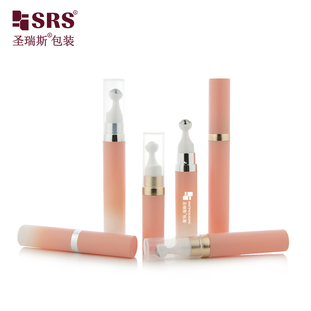 SRS 7.5ml 10ml 15ml Plastic Airless Bottle Vacuum PP Eye Cream with Roll Ball Lotion Cosmetic Travel Packaging