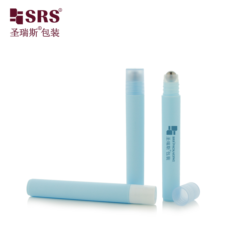 Long and Thin 10ml Small Plastic Perfume PP Underarm Roller Ball Mini Roll on Bottle