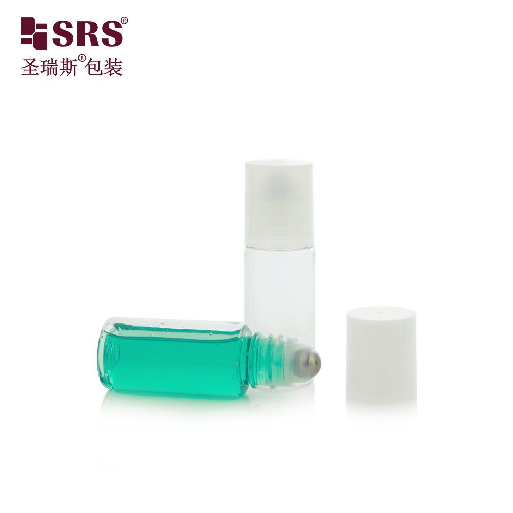 New 15ml PET Empty Cosmetic Deodorant Roll on Oil Perfume Bottles With Steel Roller Ball
