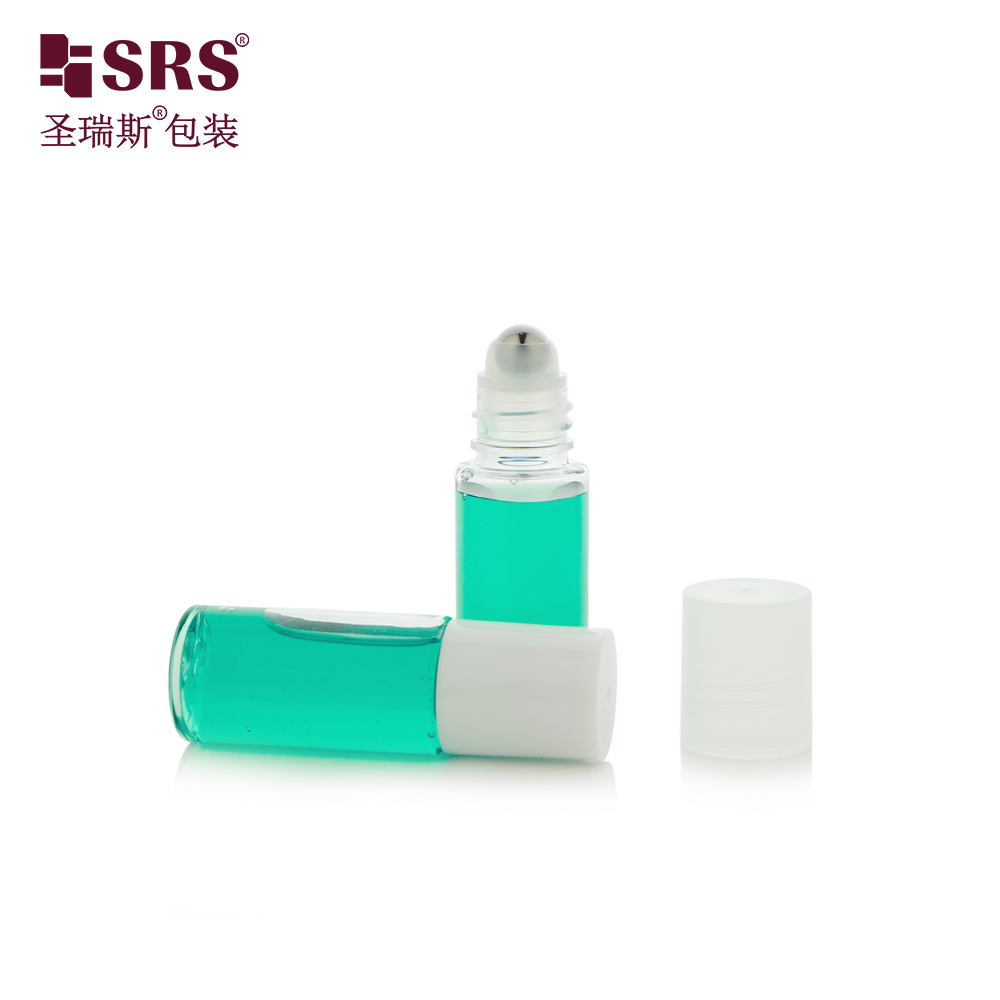 New 15ml PET Empty Cosmetic Deodorant Roll on Oil Perfume Bottles With Steel Roller Ball
