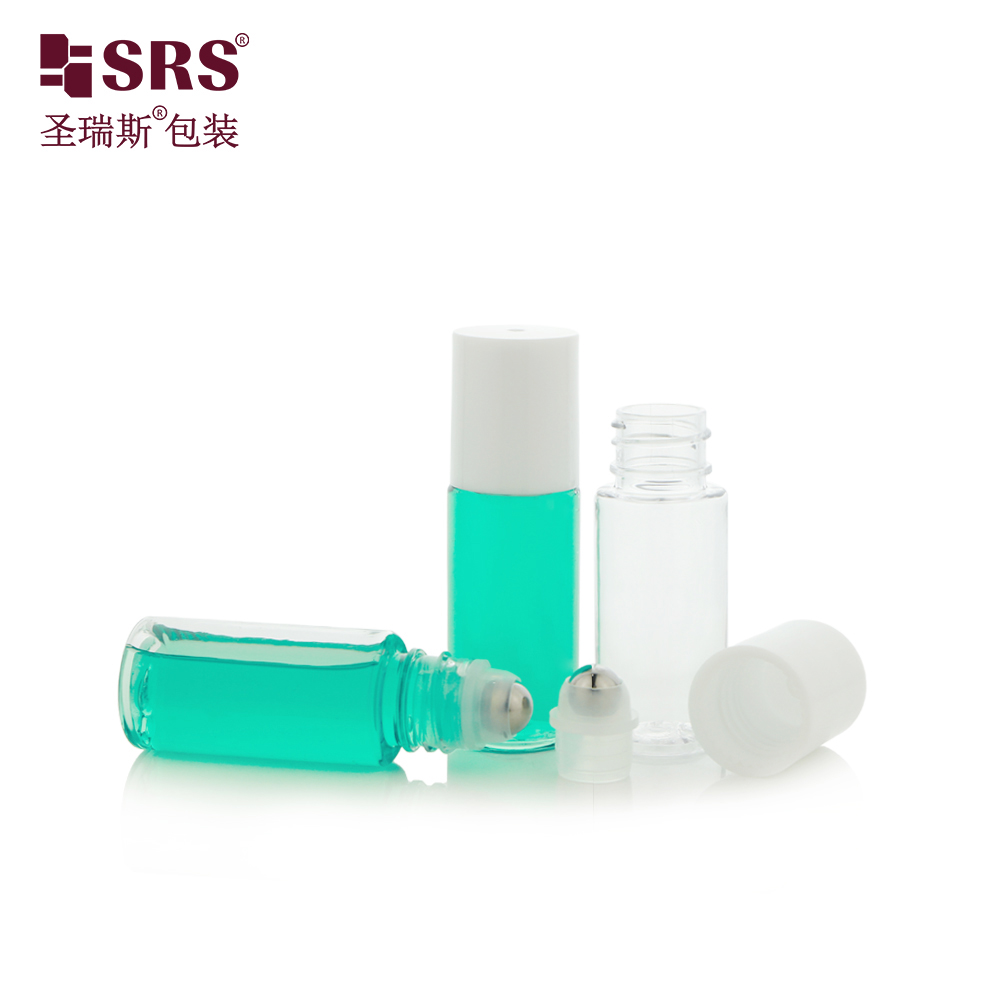 New 15ml PET Empty Cosmetic Deodorant Roll on Oil Perfume Bottles With Steel Roller Ball