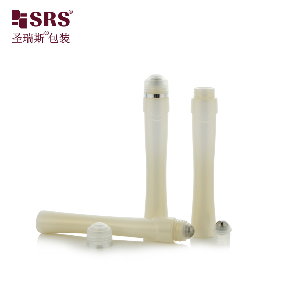Wholesale Empty PETG Glossy Frosted 15ml Plastic Ball Gemstone Steel Ball Roll On Bottle