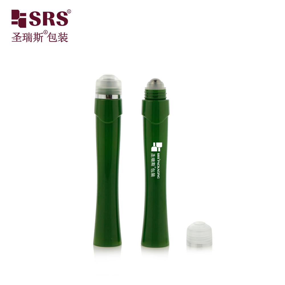 Wholesale Empty PETG Glossy Frosted 15ml Plastic Ball Gemstone Steel Ball Roll On Bottle