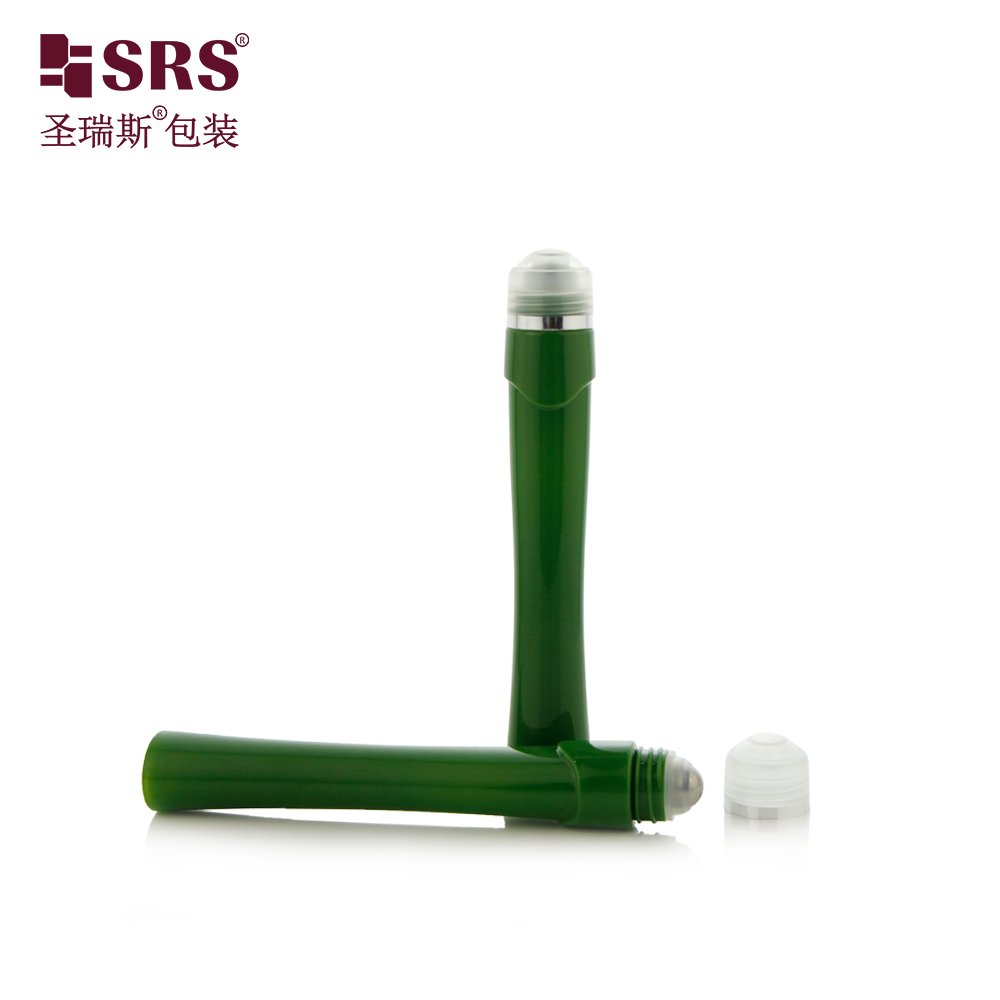 Wholesale Empty PETG Glossy Frosted 15ml Plastic Ball Gemstone Steel Ball Roll On Bottle