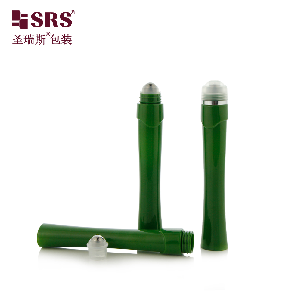 Wholesale Empty PETG Glossy Frosted 15ml Plastic Ball Gemstone Steel Ball Roll On Bottle