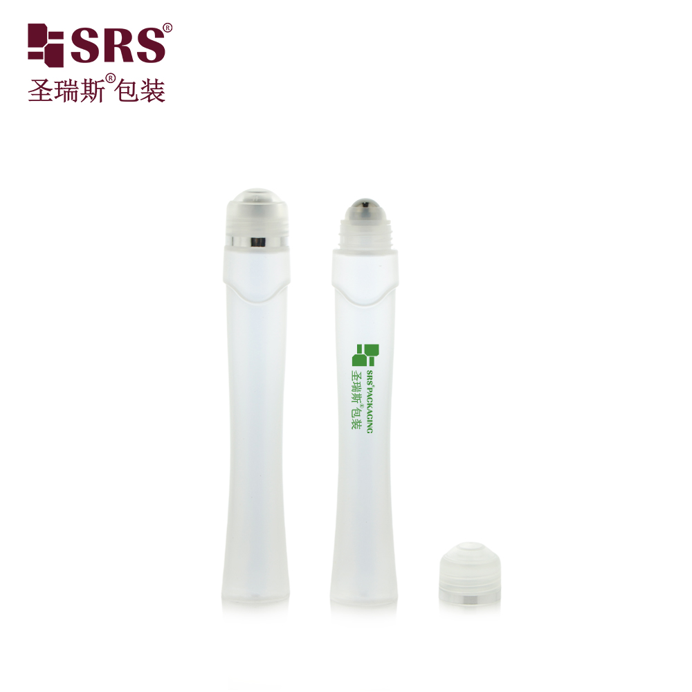 Wholesale Empty PETG Glossy Frosted 15ml Plastic Ball Gemstone Steel Ball Roll On Bottle