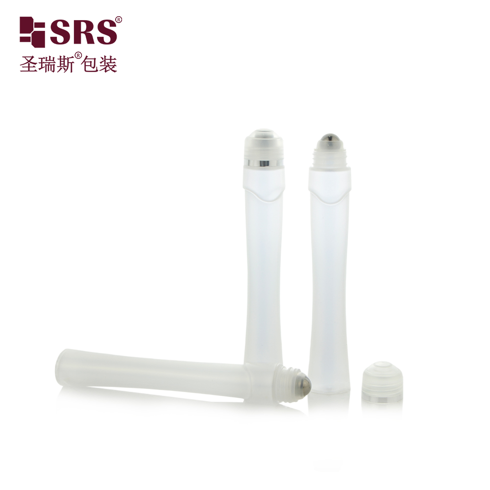 Wholesale Empty PETG Glossy Frosted 15ml Plastic Ball Gemstone Steel Ball Roll On Bottle
