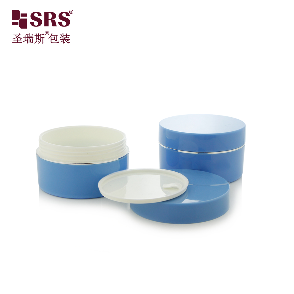 Round Wide Mouth Skin Care Glossy White 200ml Jar Plastic Cosmetic Cream Jar with Different Color