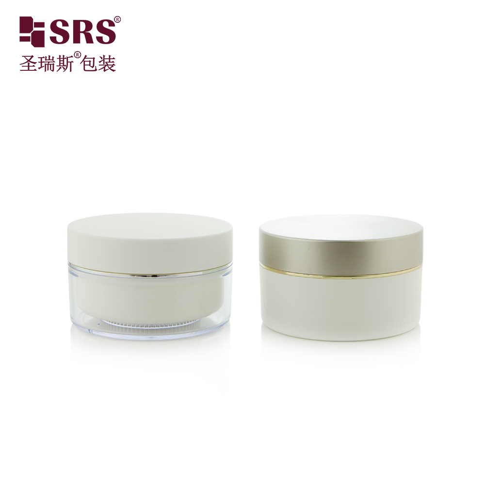 Round Wide Mouth Skin Care Glossy White 200ml Jar Plastic Cosmetic Cream Jar with Different Color