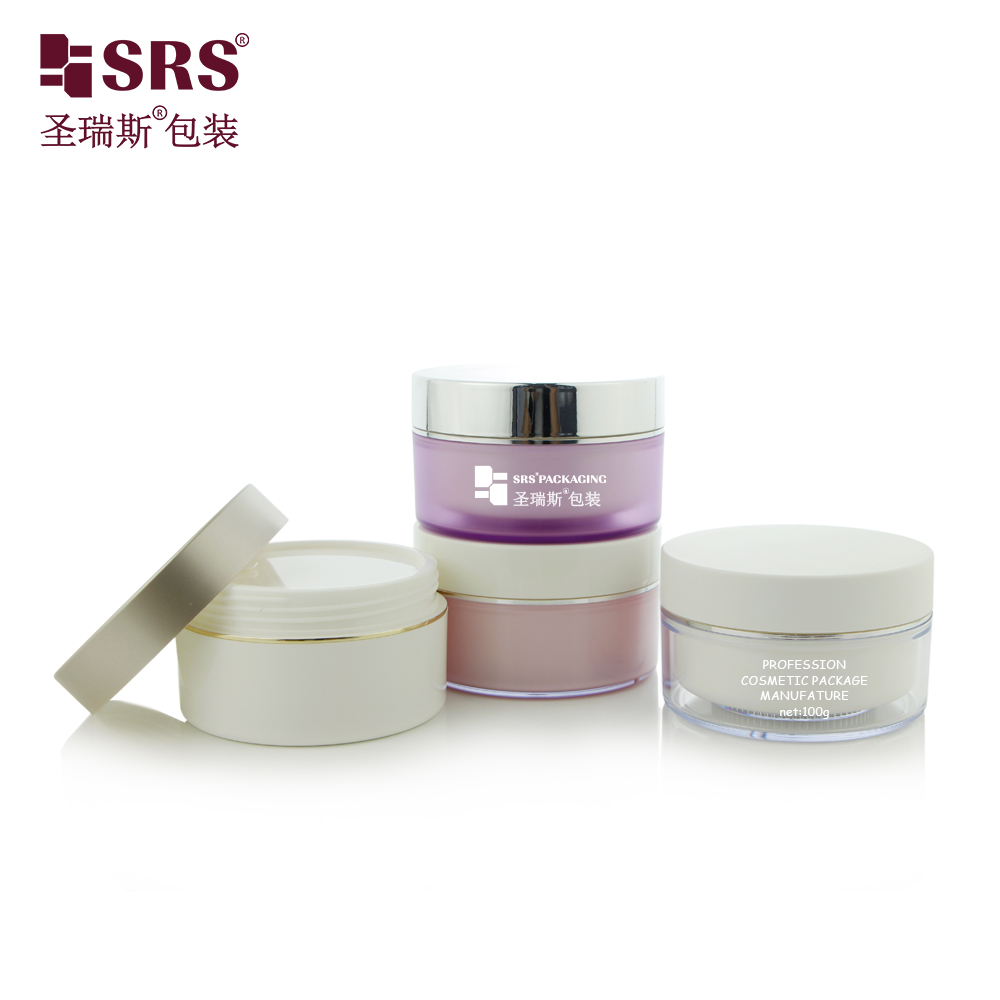 Round Wide Mouth Skin Care Glossy White 200ml Jar Plastic Cosmetic Cream Jar with Different Color