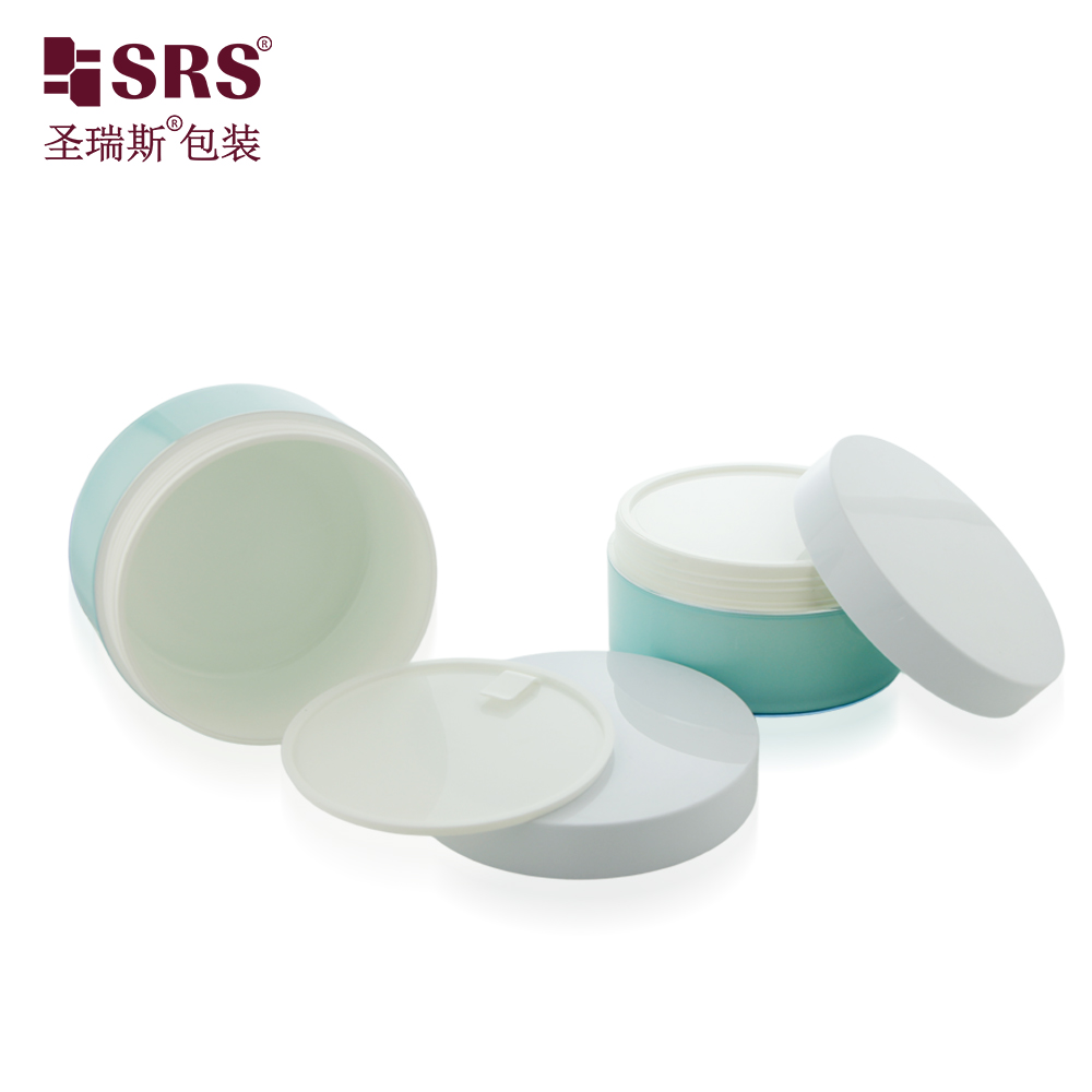 Round Wide Mouth Skin Care Glossy White 200ml Jar Plastic Cosmetic Cream Jar with Different Color