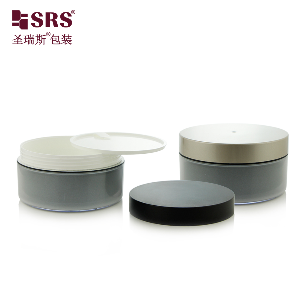 Round Wide Mouth Skin Care Glossy White 200ml Jar Plastic Cosmetic Cream Jar with Different Color