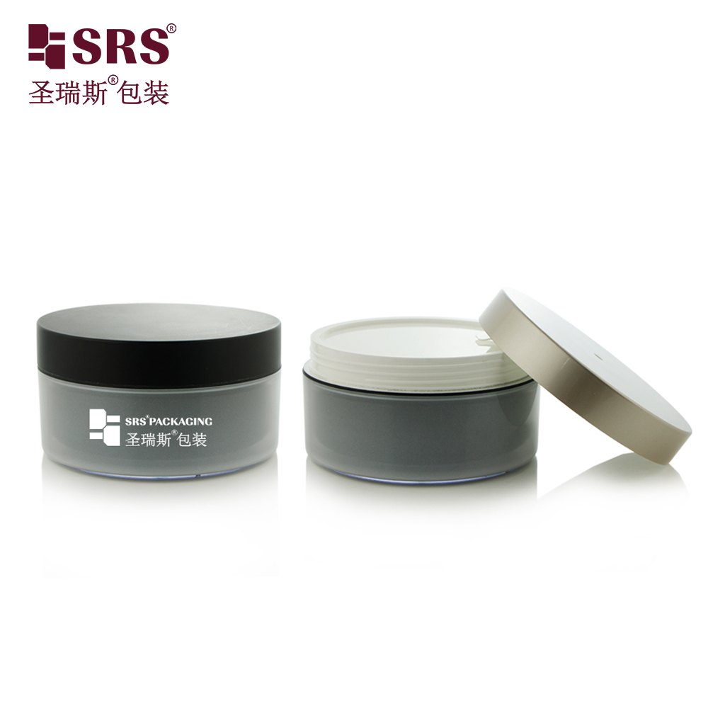 Round Wide Mouth Skin Care Glossy White 200ml Jar Plastic Cosmetic Cream Jar with Different Color