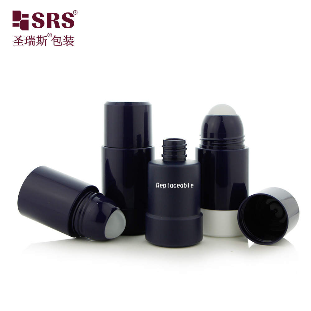 High Quality Plastic Perfume PP Underarm Roller Ball Big Replaceable Deodorant Roll on Bottle