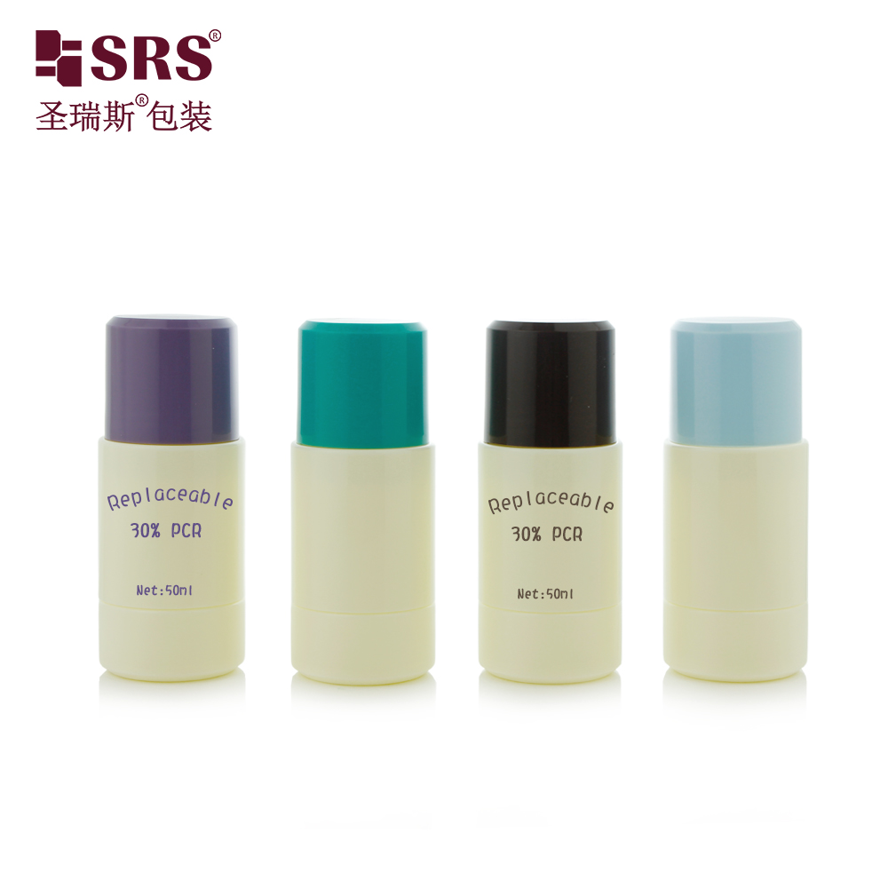 High Quality Plastic Perfume PP Underarm Roller Ball Big Replaceable Deodorant Roll on Bottle