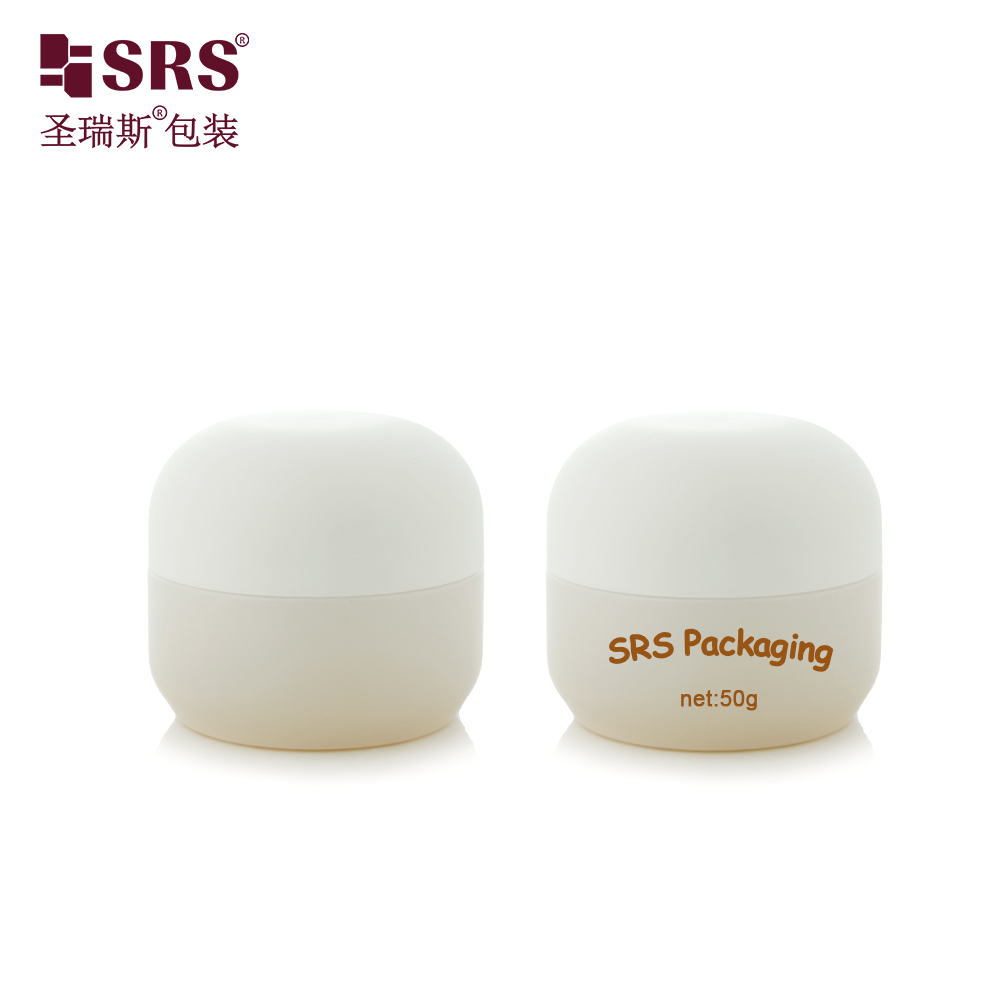Wholesale Thick Bottom 50g Frosted Cosmetic Glass Face Eye Cream Jars with White Lid