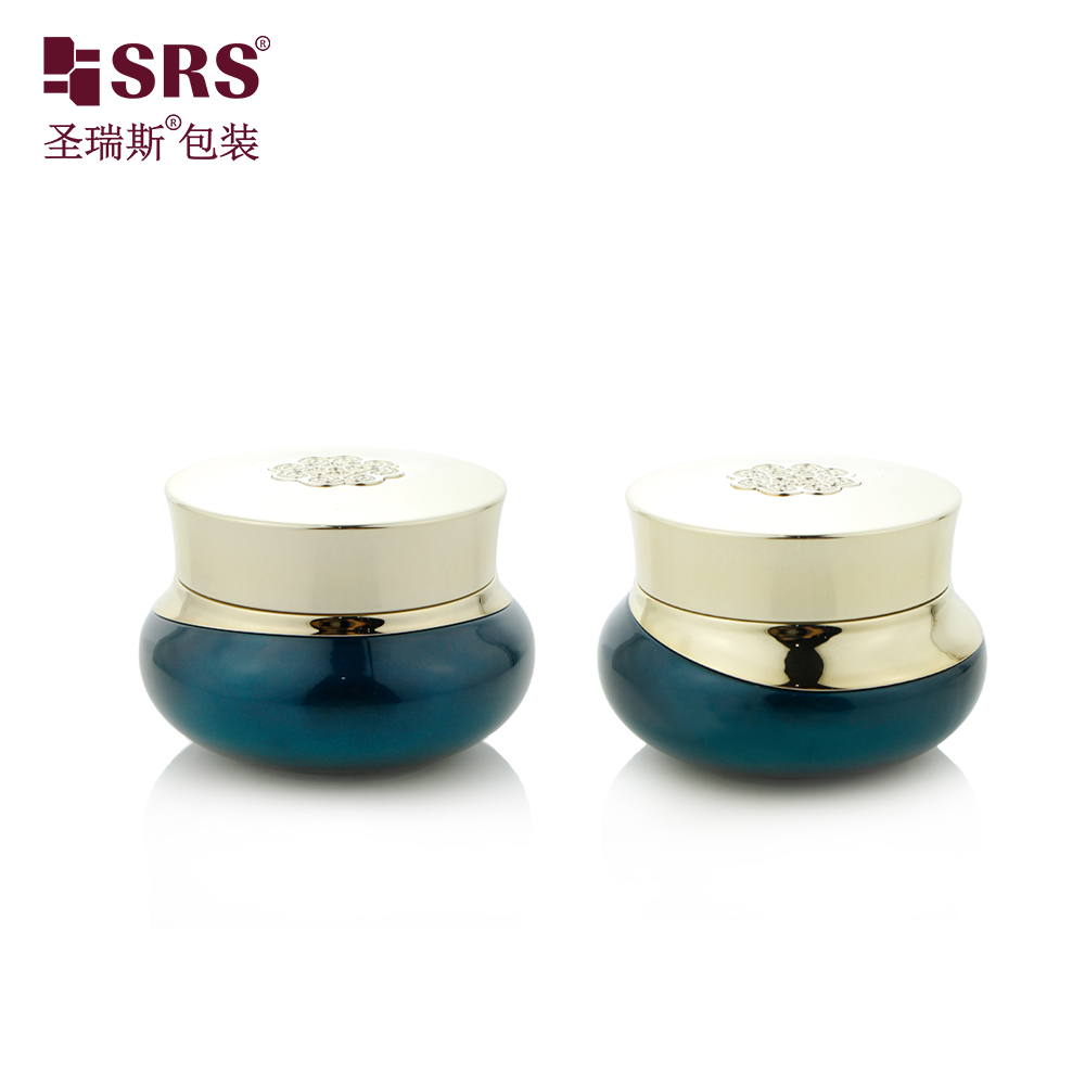 Luxury 50ml Face Cosmetics Glass Body Scrub Jars Skincare Fancy Face Cream Jar Container