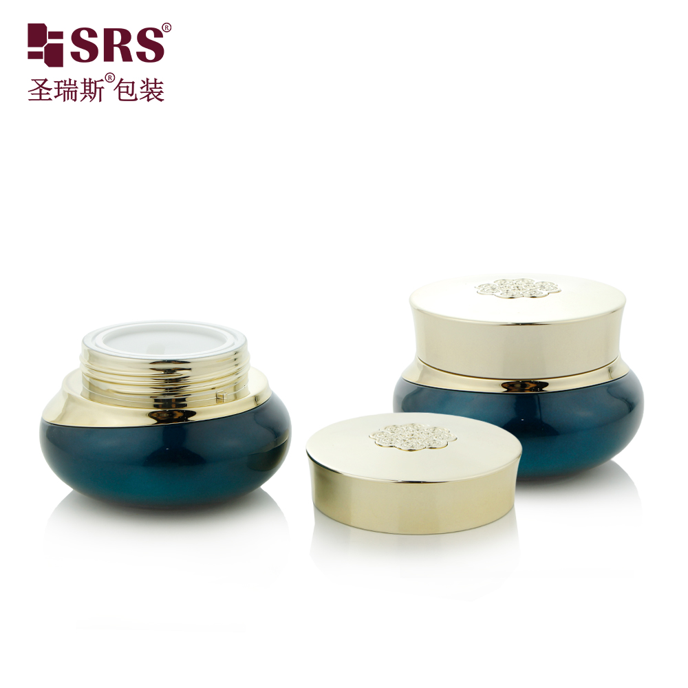 Luxury 50ml Face Cosmetics Glass Body Scrub Jars Skincare Fancy Face Cream Jar Container