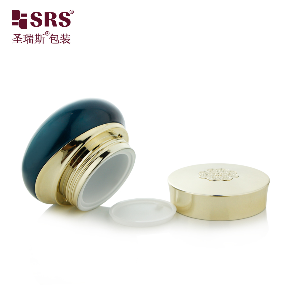 Luxury 50ml Face Cosmetics Glass Body Scrub Jars Skincare Fancy Face Cream Jar Container