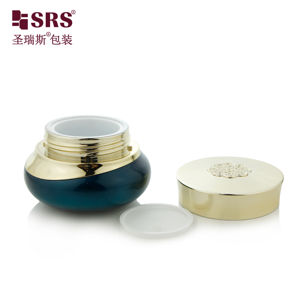 Luxury 50ml Face Cosmetics Glass Body Scrub Jars Skincare Fancy Face Cream Jar Container