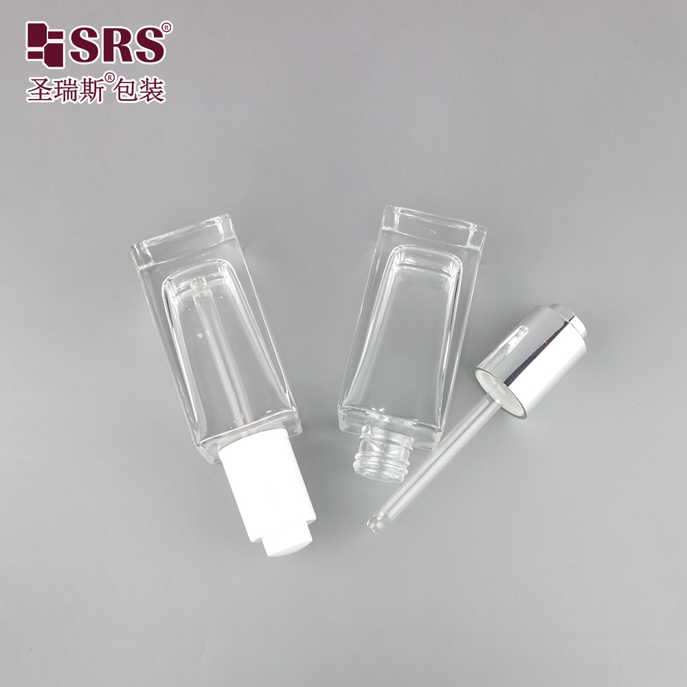 50ml Transparent Glass Serum Hair Oil Bottle Dropper Body Essential Oil Bottles   