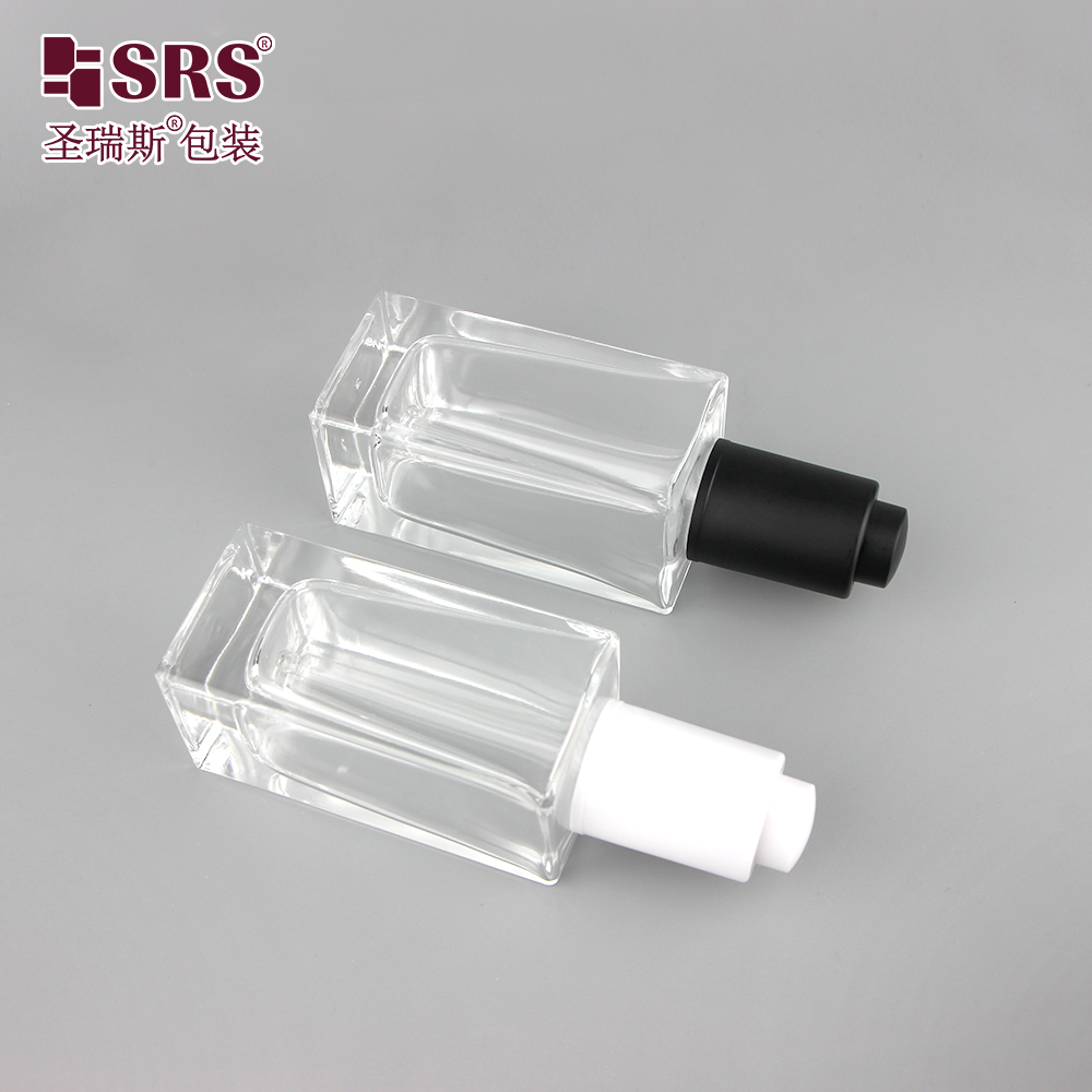 50ml Transparent Glass Serum Hair Oil Bottle Dropper Body Essential Oil Bottles   