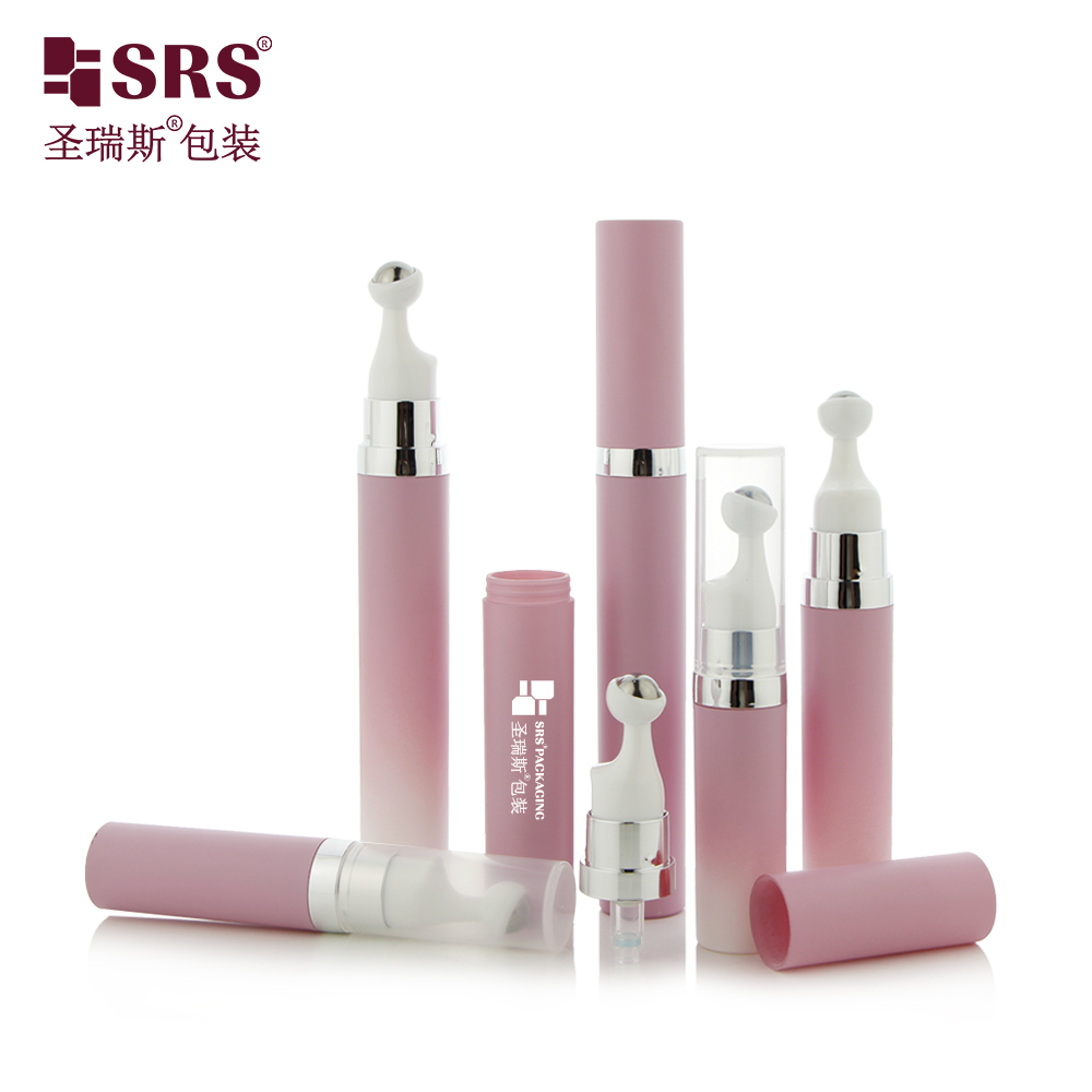 Round Shape Airless Pump Bottle with Roller Ball Applicator for Eye Care Foundation