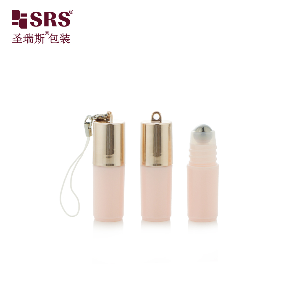Custom 3ml Stainless Steel Roller Ball Eye Cream Perfume Oil Containers PP Roll on Bottle