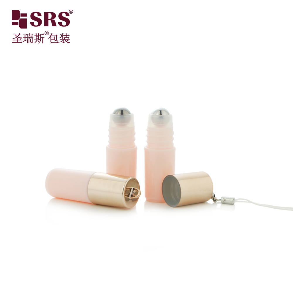 Custom 3ml Stainless Steel Roller Ball Eye Cream Perfume Oil Containers PP Roll on Bottle