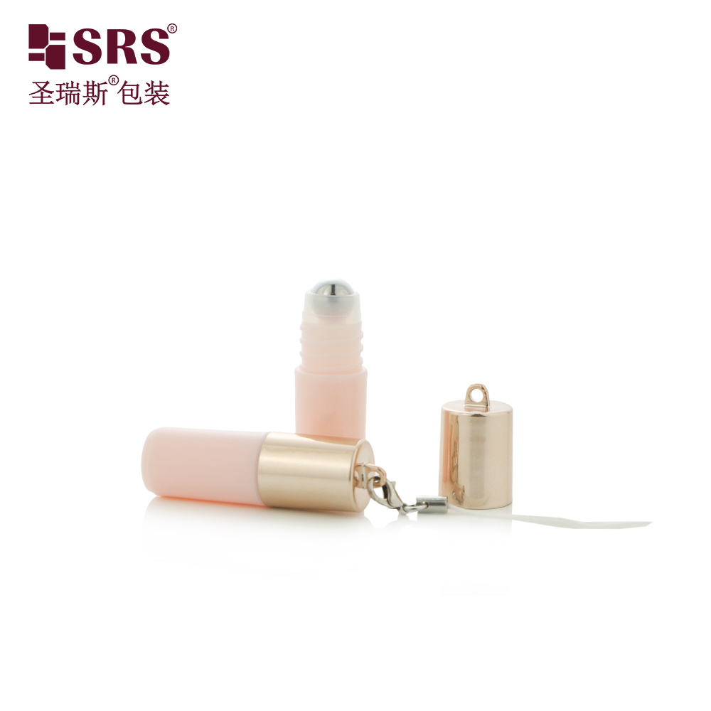 Custom 3ml Stainless Steel Roller Ball Eye Cream Perfume Oil Containers PP Roll on Bottle