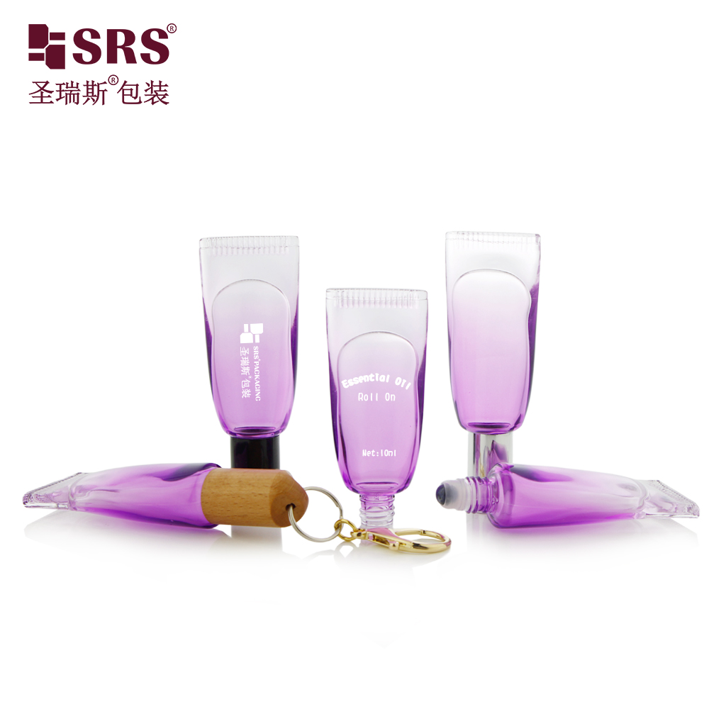 New Purple Factory Wholesale Travel Portable Empty Glass Roller Tube with Hook