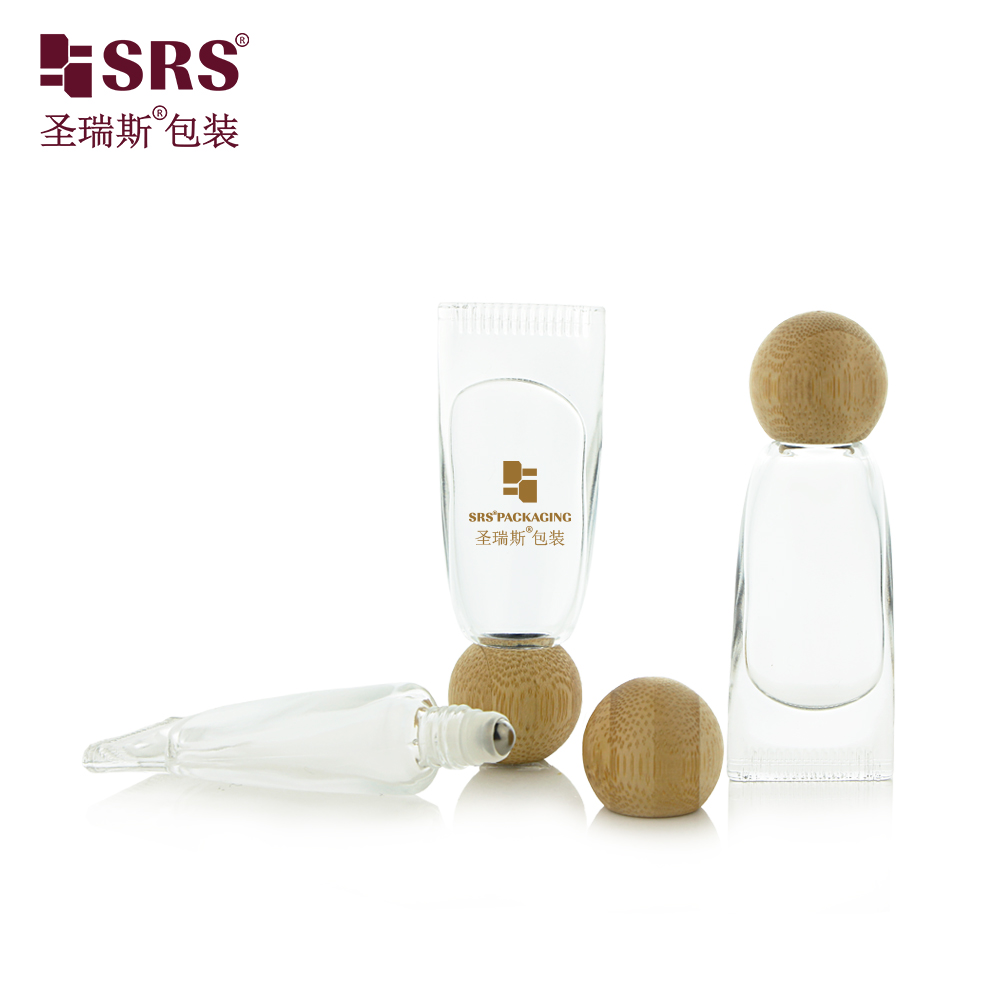 Essential Oil 10ml Roll on Bottle Glass Oil Roll on Tube with Wooden Cap