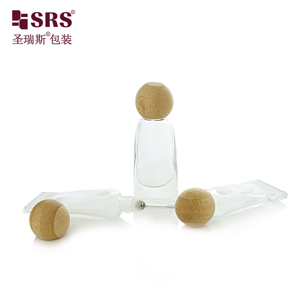 Essential Oil 10ml Roll on Bottle Glass Oil Roll on Tube with Wooden Cap